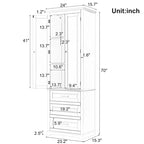 Tall Storage Cabinet with Three Drawers