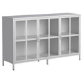 Sideboard Buffet Cabinet with Storage Steel Storage Cabinet ,Adjustable Feet,Glass Doors,Large Capacity Organizer
