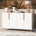 55 Sideboard Storage Cabinet with Adjustable Shelves, Glossy Finish