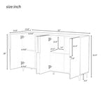 55 Anrichtenschrank mit verstellbaren Regalböden, Hochglanz-Finish