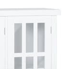 Stylish Minimalist Wooden Sideboard with Three Glass Cabinet Doors
