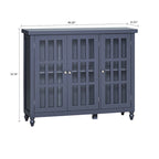 Stylish Minimalist Wooden Sideboard with Three Glass Cabinet Doors