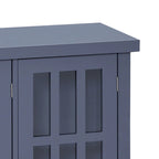 Stylish Minimalist Wooden Sideboard with Three Glass Cabinet Doors