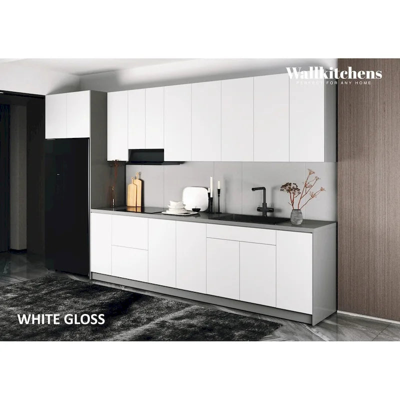 Kitchen White Gloss Color Base Size 13Ft Wide - 157x24