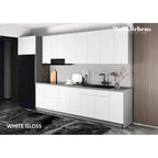 Küche Weiß Hochglanz Farbe Unterschränke Breite 4m - 157x24