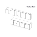 Küche Weiß Hochglanz Farbe Unterschränke Breite 4m - 157x24