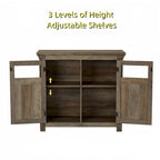 Wood Buffet Cabinet with 2 Doors and Metal Handle