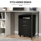 Modern Mobile Storage Cabinet with 1 Shelf,1 Drawer and 1 Cabinet, Printer Stand with Castors