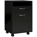 Modern Mobile Storage Cabinet with 1 Shelf,1 Drawer and 1 Cabinet, Printer Stand with Castors