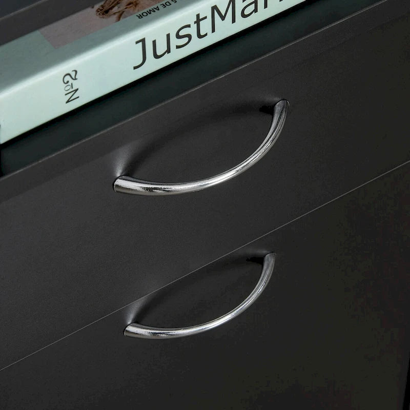 Modern Mobile Storage Cabinet with 1 Shelf,1 Drawer and 1 Cabinet, Printer Stand with Castors