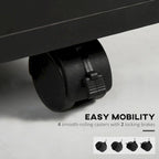 Modern Mobile Storage Cabinet with 1 Shelf,1 Drawer and 1 Cabinet, Printer Stand with Castors