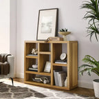 Open Wooden Open Shelf Bookcase, Freestanding Display Cabinet with 7 Cube Storage Spaces, Floor Standing Bookshelf, Entryway