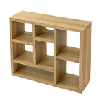 Open Wooden Open Shelf Bookcase, Freestanding Display Cabinet with 7 Cube Storage Spaces, Floor Standing Bookshelf, Entryway