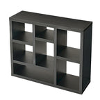 Open Wooden Open Shelf Bookcase, Freestanding Display Cabinet with 7 Cube Storage Spaces, Floor Standing Bookshelf, Entryway