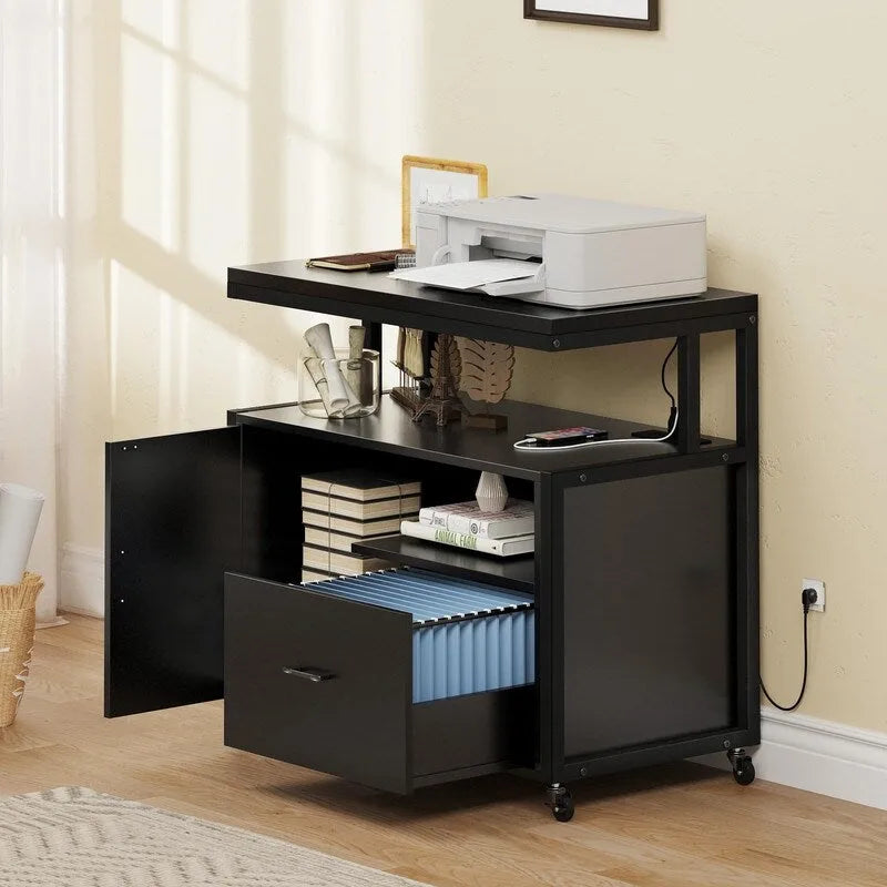 Rolling Filing Cabinet Cart - 15.7D x 31.5W x 29.9
