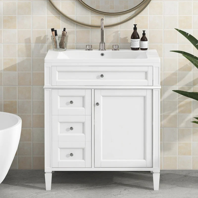 Bathroom Vanity with Top Sink and a Tip-out Drawer