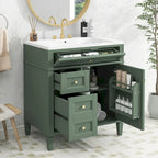 Badezimmerschrank mit integriertem Waschbecken und Kippschublade