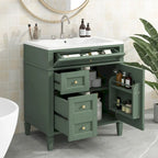Badezimmerschrank mit integriertem Waschbecken und Kippschublade