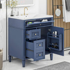 Badezimmerschrank mit integriertem Waschbecken und Kippschublade