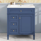 Badezimmerschrank mit integriertem Waschbecken und Kippschublade