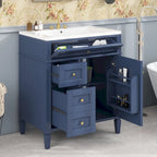Badezimmerschrank mit integriertem Waschbecken und Kippschublade
