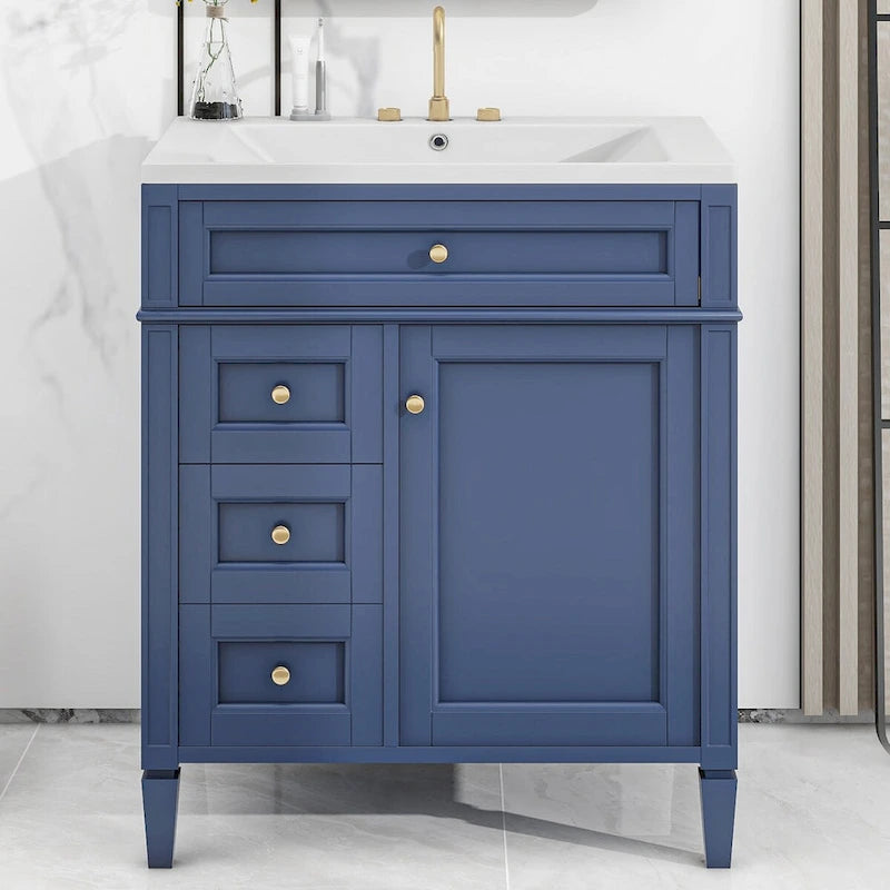 Bathroom Vanity with Top Sink and a Tip-out Drawer