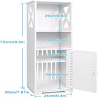 Badezimmer-Aufbewahrungsschrank, klein, wasserdicht, freistehend – 9,4T x 7,87B x 29,5H