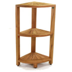 Small 3-Tier Corner Teak Bath Shelf