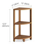 Small 3-Tier Corner Teak Bath Shelf