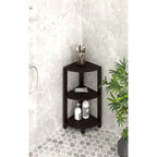 Small 3-Tier Corner Teak Bath Shelf