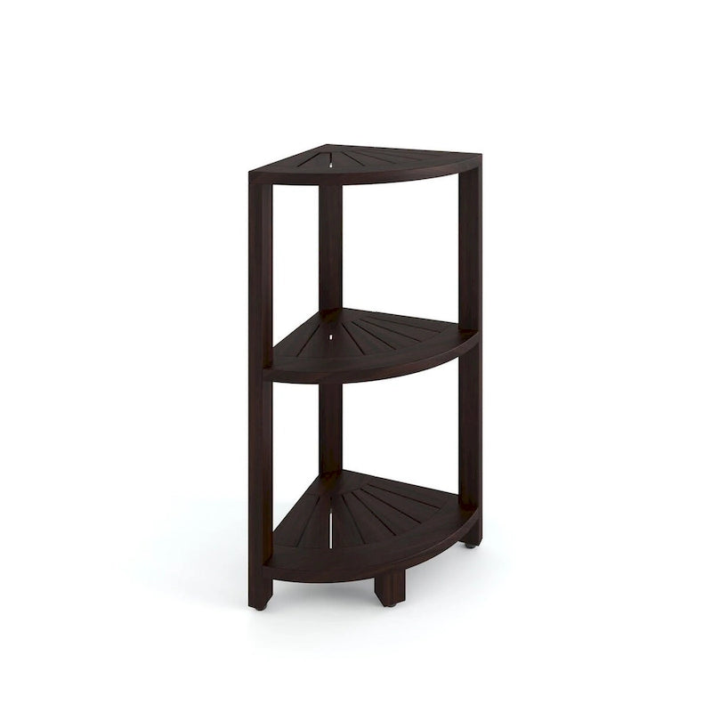 Small 3-Tier Corner Teak Bath Shelf