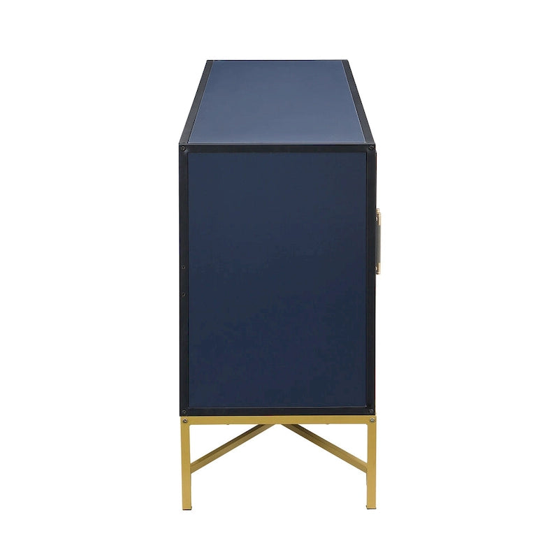 Distinctive Features of A Four-Door Sideboard with Metal and Cross-Leg Design,Suitable for Living Rooms