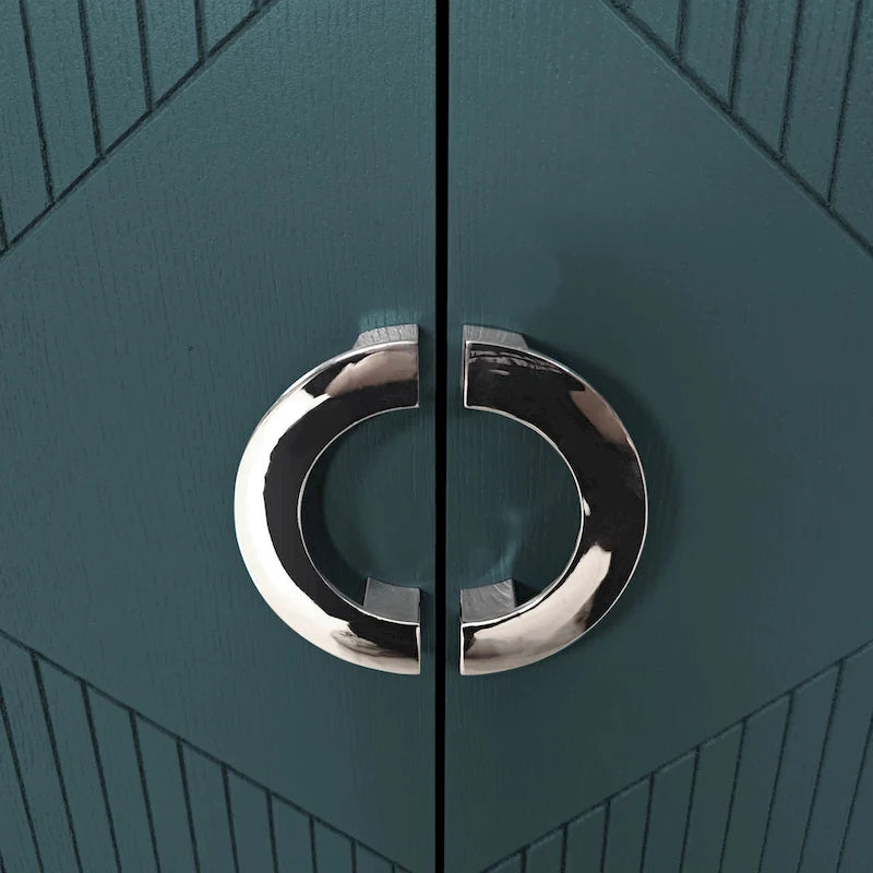 4-Door Storage Cabinet with Pine Legs and MDF