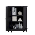 Schwarzer Badezimmerschrank, dreieckiger Eckschrank mit verstellbarem Regal, moderner Stil, MDF-Platte