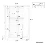 Schwarzer Badezimmerschrank, dreieckiger Eckschrank mit verstellbarem Regal, moderner Stil, MDF-Platte