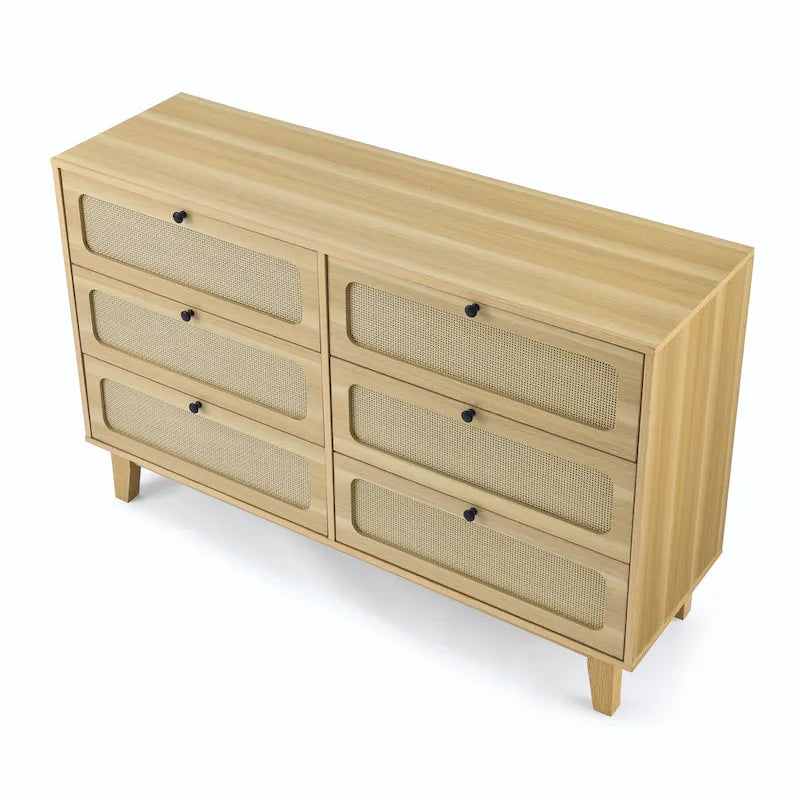 6-Drawers Rattan Storage Cabinet