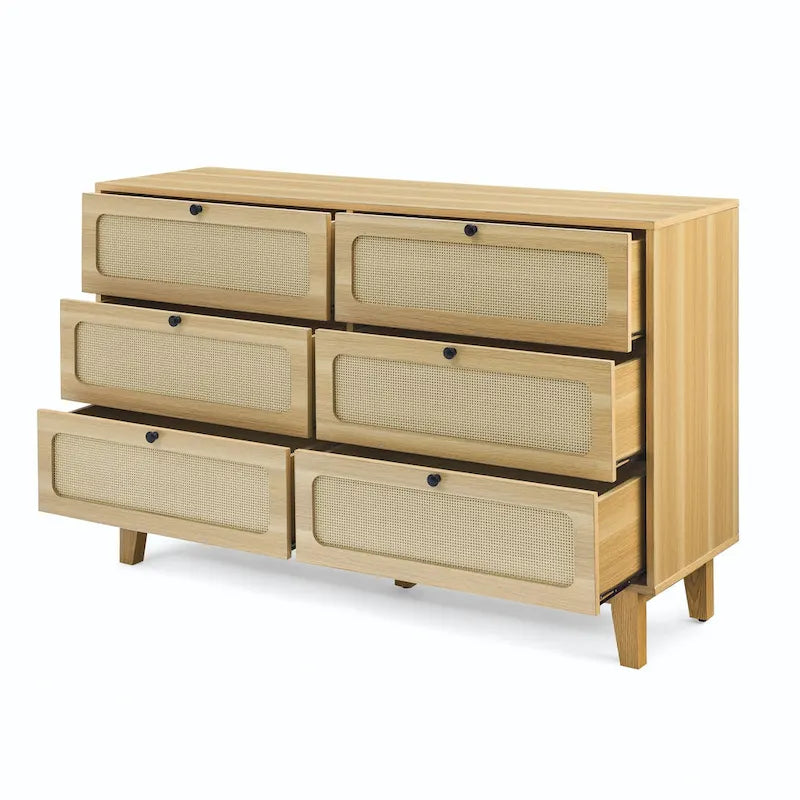 6-Drawers Rattan Storage Cabinet