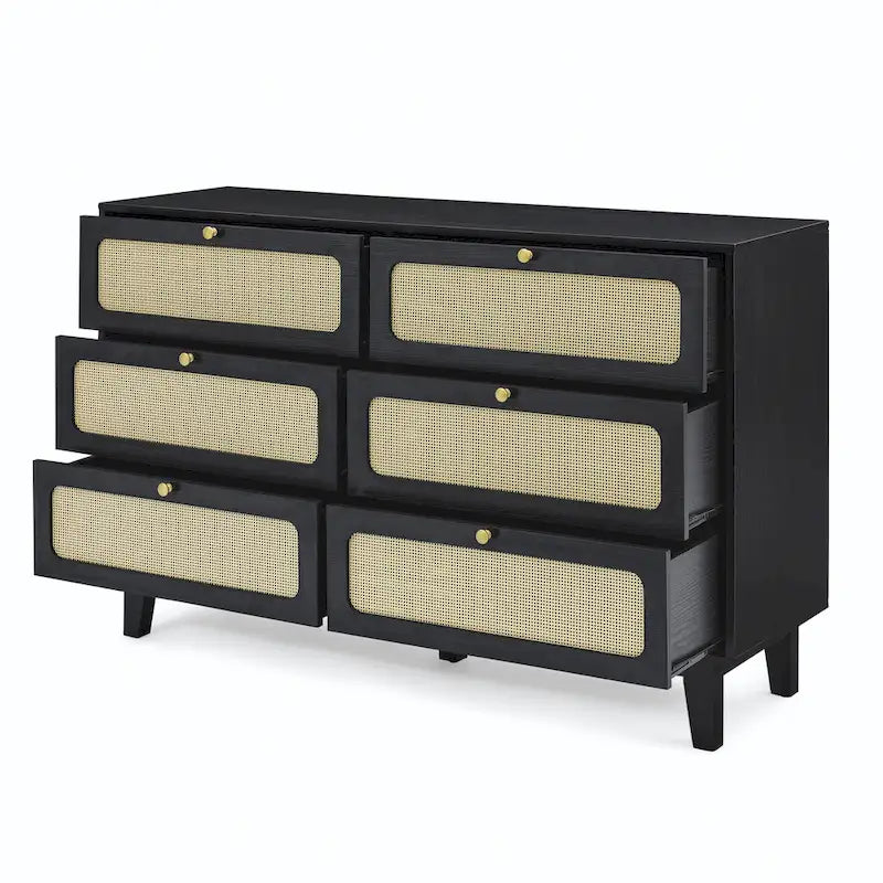 6-Drawers Rattan Storage Cabinet