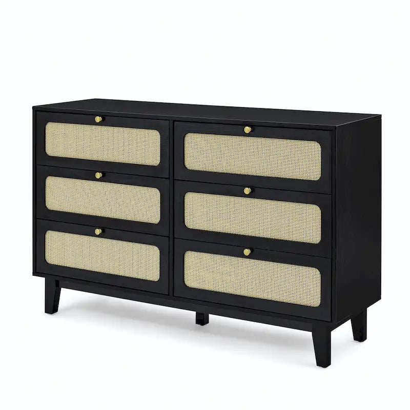6-Drawers Rattan Storage Cabinet