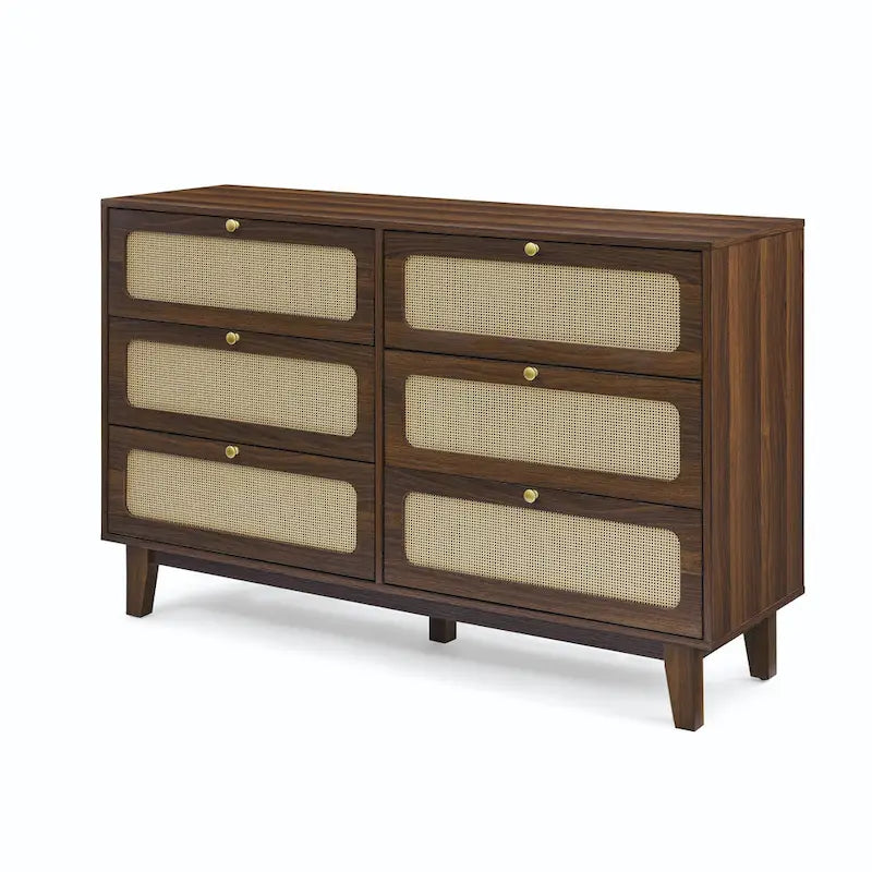 6-Drawers Rattan Storage Cabinet