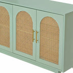 4-türiger Schrank mit Rattantüren