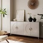Modern Lacquered 4 Door Wooden Cabinet Sideboard Buffet Server Cabinet Storage Cabinet, for Living Room