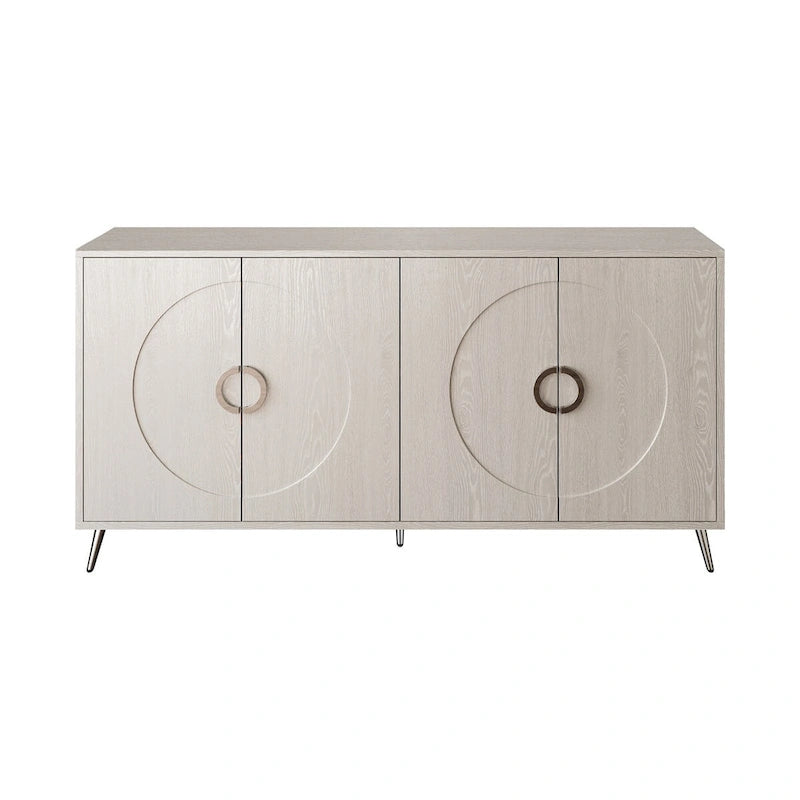 Modern Lacquered 4 Door Wooden Cabinet Sideboard Buffet Server Cabinet Storage Cabinet, for Living Room