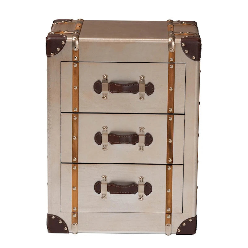 Vintage Matte Bronze 3-Drawer Cabinet